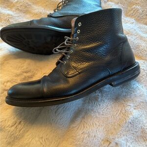 Taft Black Leather Lace-Up Boots